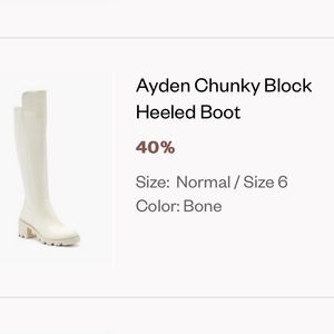 Ayden Chunky Block Heeled Boot, White